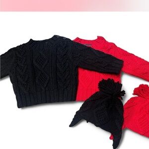 Banana Republic Black and Red Kids Sweater Set